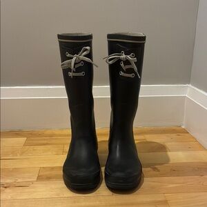 Tretorn Black Winter Rain Boots Matte Rubber